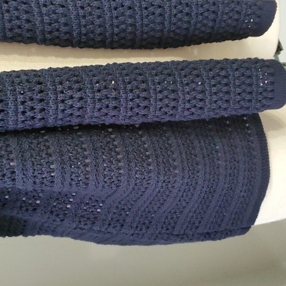 Jones of New York open cardigan‎ knit short sleeve navy blue sweater. Size XL - Picture 3 of 9